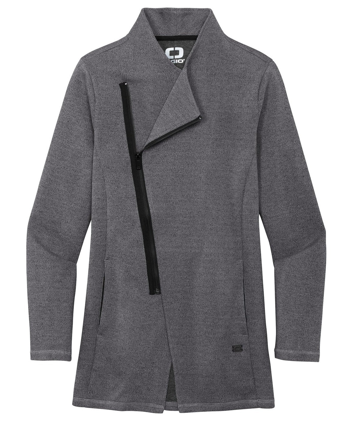 No-Logo CLOSEOUT - OGIO Ladies Transition Full-Zip-Active-OGIO-Blacktop Heather-XS-Thread Logic