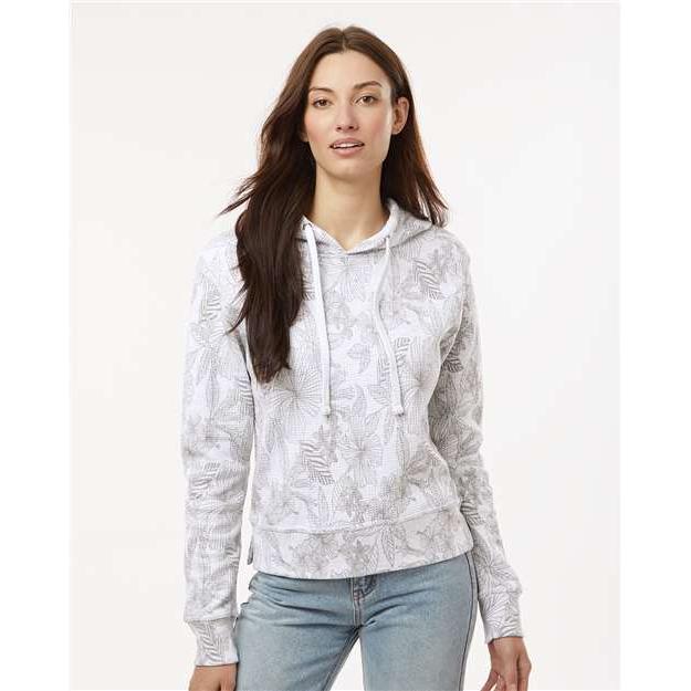 no-logo MV Sport Ladies Maddie Floral Print Hooded Sweatshirt-Thread Logic-Thread Logic