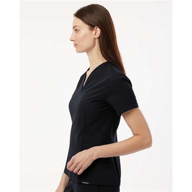 no-logo Jaanuu Ladies Calix Fit & Flare Scrub V-Neck Top-Thread Logic-Thread Logic