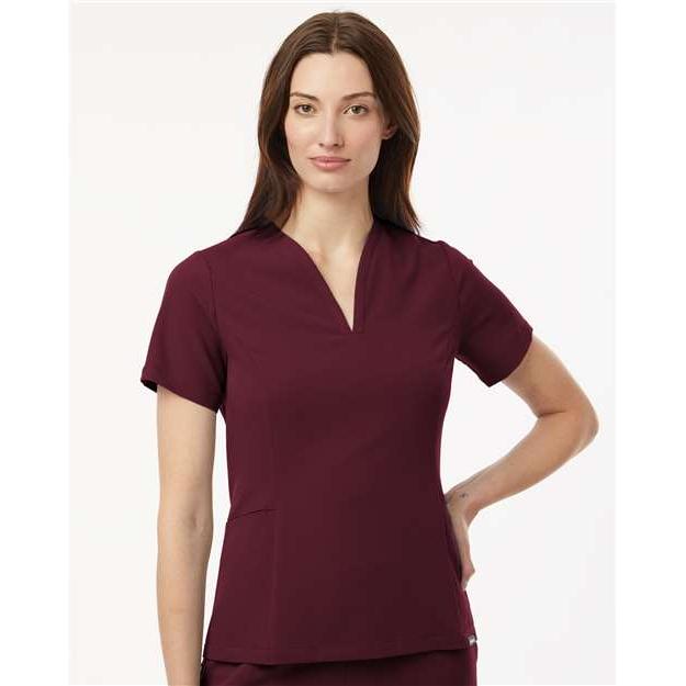 no-logo Jaanuu Ladies Calix Fit & Flare Scrub V-Neck Top-Thread Logic-Thread Logic