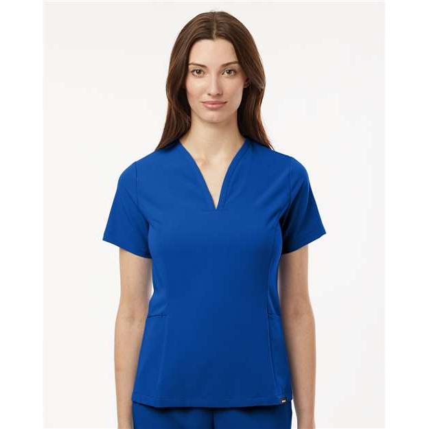 no-logo Jaanuu Ladies Calix Fit & Flare Scrub V-Neck Top-Thread Logic-Thread Logic