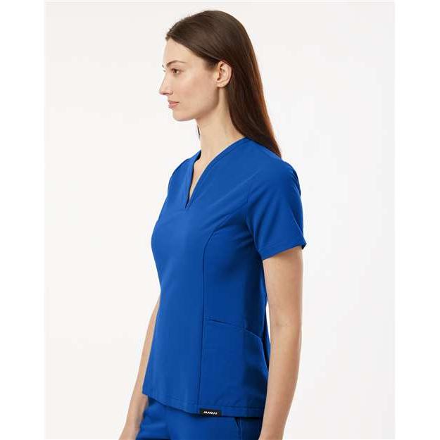 no-logo Jaanuu Ladies Calix Fit & Flare Scrub V-Neck Top-Thread Logic-Thread Logic