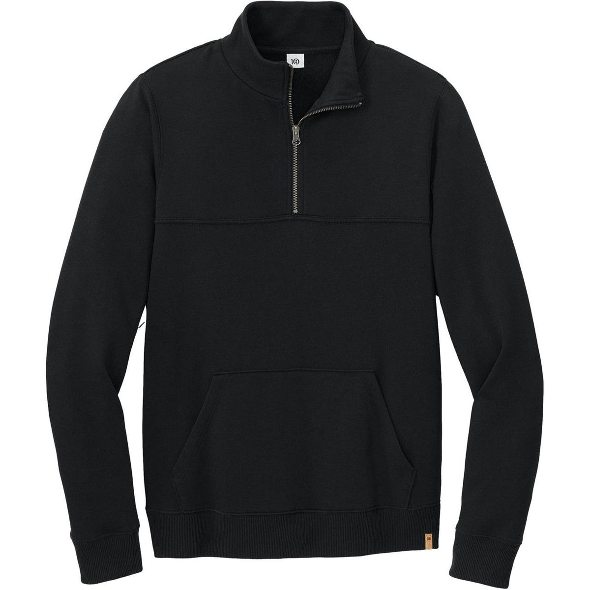 logo-left CLOSEOUT - tentree Space Dye Fleece 1/4-Zip-Quarter Zips-tentree-Meteorite Black-S-Thread Logic