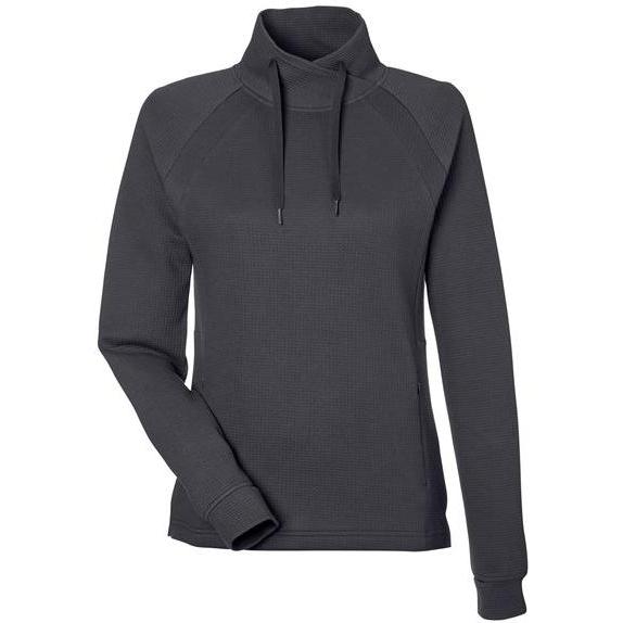 North End Ladies Rhythm Waffle Cross-Neck Pullover