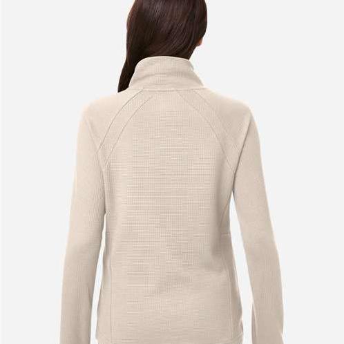 no-logo North End Ladies Rhythm Waffle Cross-Neck Pullover-North End-Thread Logic