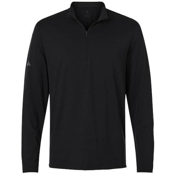 Adidas Textured Stripe Quarter-Zip Pullover