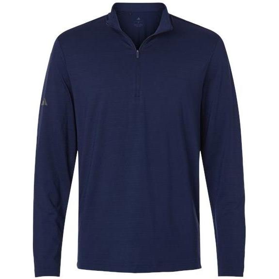 Adidas Textured Stripe Quarter-Zip Pullover