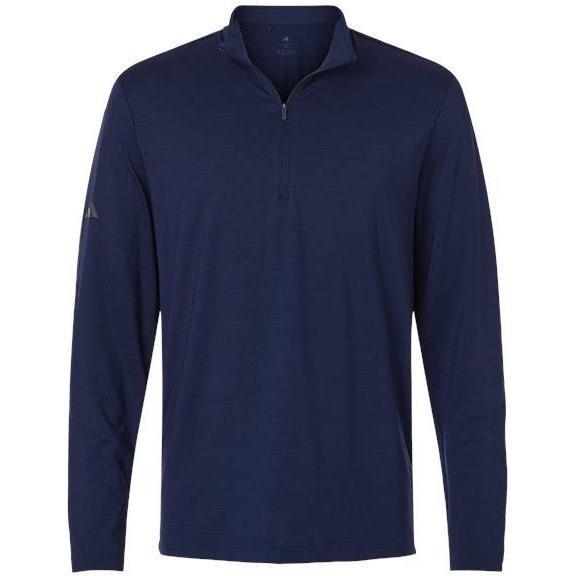 Adidas Textured Stripe Quarter-Zip Pullover