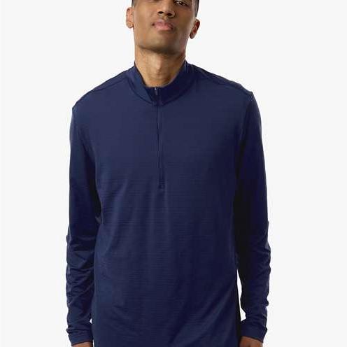 no-logo Adidas Textured Stripe Quarter-Zip Pullover-Adidas-Thread Logic
