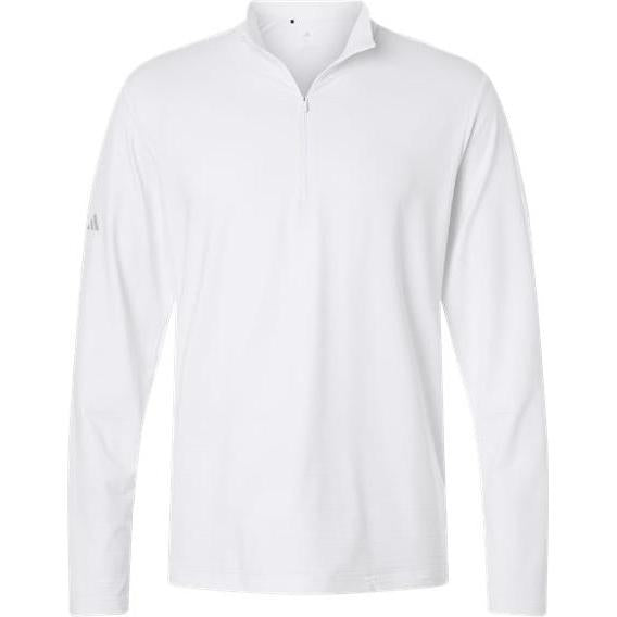 Adidas Textured Stripe Quarter-Zip Pullover