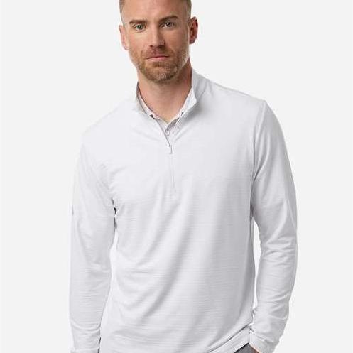 no-logo Adidas Textured Stripe Quarter-Zip Pullover-Adidas-Thread Logic