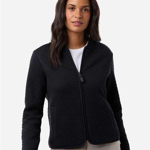 no-logo Devon & Jones Ladies Berkeley Textured Full-Zip Jacket-Devon & Jones-Thread Logic