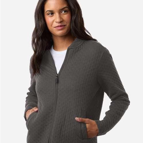 no-logo Devon & Jones Ladies Berkeley Textured Full-Zip Jacket-Devon & Jones-Thread Logic