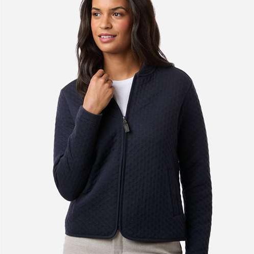 no-logo Devon & Jones Ladies Berkeley Textured Full-Zip Jacket-Devon & Jones-Thread Logic