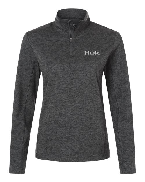 no-logo HUK WoColdfront+ Quarter-Zip Pullover-HUK-Volcanic Ash Heather-XS-Thread Logic
