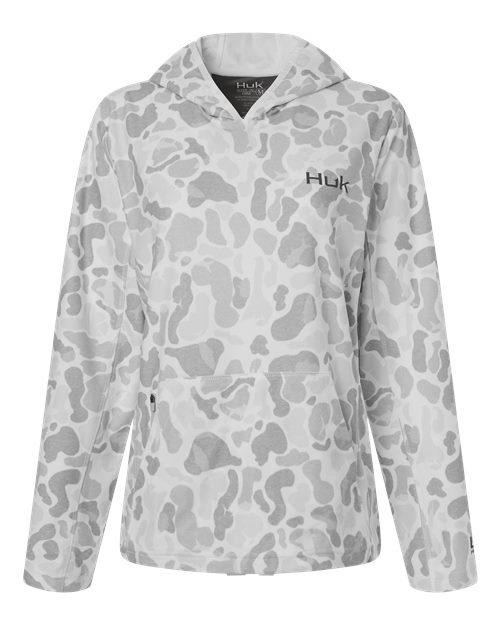 no-logo HUK WoColdfront+ KC Print Hooded Sweatshirt-HUK-White-XS-Thread Logic