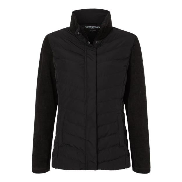logo-left Weatherproof WoMixed Media Chevron Jacket-Weatherproof-Black-S-Thread Logic