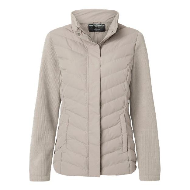 logo-left Weatherproof WoMixed Media Chevron Jacket-Weatherproof-Taupe-S-Thread Logic