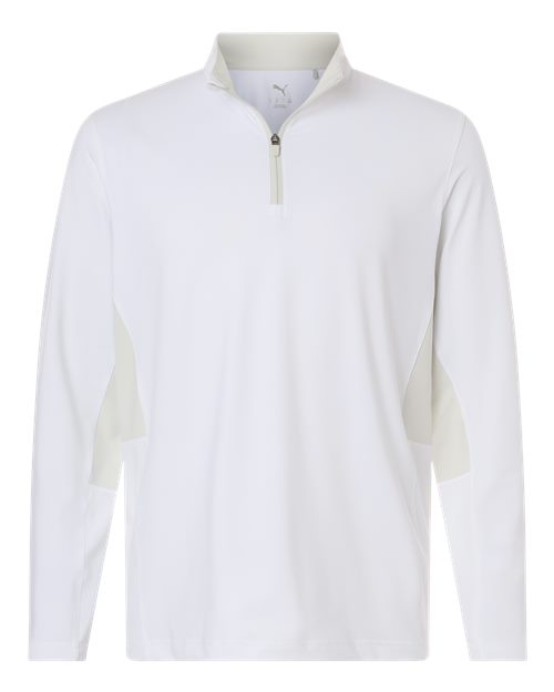 logo-left Puma Golf Pure 2.0 Quarter-Zip-Puma-White Glow/ Sedate Grey-S-Thread Logic