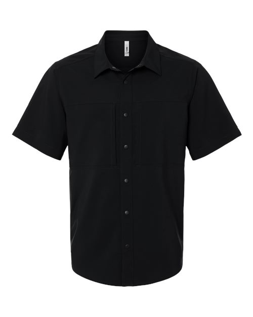 logo-left CORE365 UltraUVP Shoreline Short Sleeve Staff Shirt-CORE365-Black-S-Thread Logic