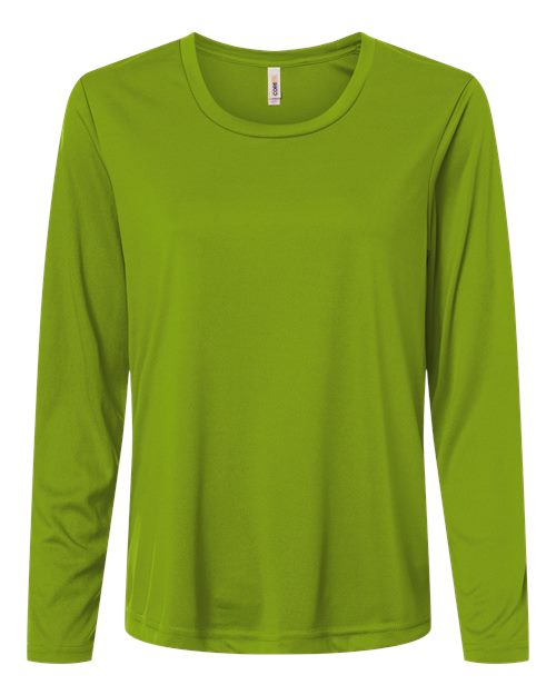 logo-left CORE365 WoCapital Performance Long Sleeve T-Shirt-CORE365-Acid Green-XS-Thread Logic
