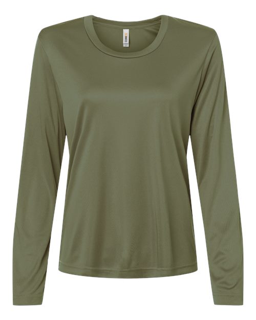 logo-left CORE365 WoCapital Performance Long Sleeve T-Shirt-CORE365-Military Green-XS-Thread Logic