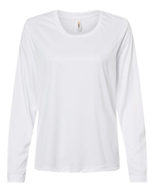 logo-left CORE365 WoCapital Performance Long Sleeve T-Shirt-CORE365-White-XS-Thread Logic