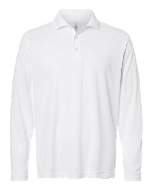 logo-left CORE365 Nova Performance Long Sleeve Pique Polo-CORE365-White-S-Thread Logic