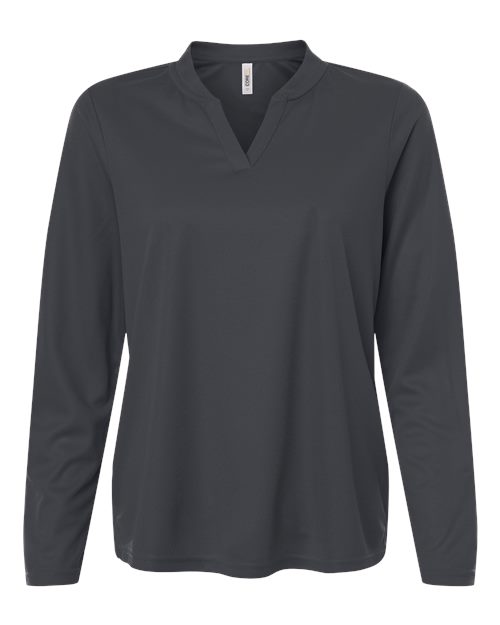 logo-left CORE365 WoNova Performance Long Sleeve Pique Polo-CORE365-Carbon-XS-Thread Logic