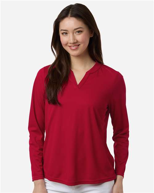 no-logo CORE365 WoNova Performance Long Sleeve Pique Polo-CORE365-Thread Logic