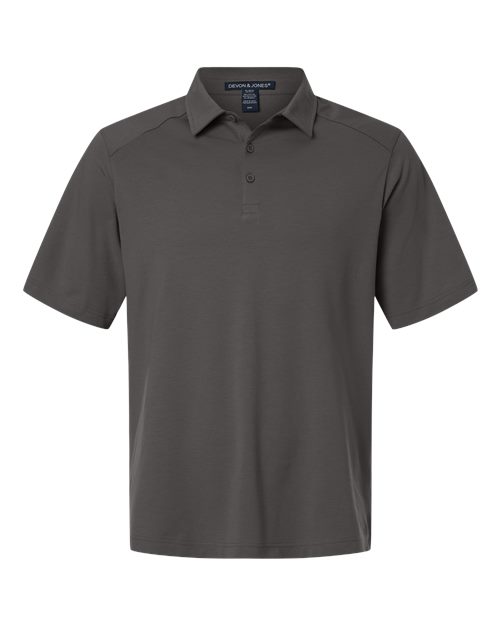 logo-left Devon & Jones Seaton Pebble Textured Polo-Devon&Jones-Graphite-S-Thread Logic