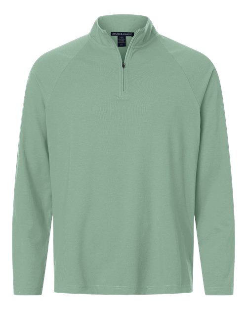 logo-left Devon & Jones Seaton Pebble Textured Quarter-Zip Pullover-Devon&Jones-Balsam Green-S-Thread Logic