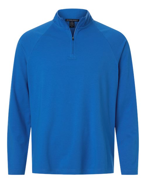 logo-left Devon & Jones Seaton Pebble Textured Quarter-Zip Pullover-Devon&Jones-French Blue-S-Thread Logic