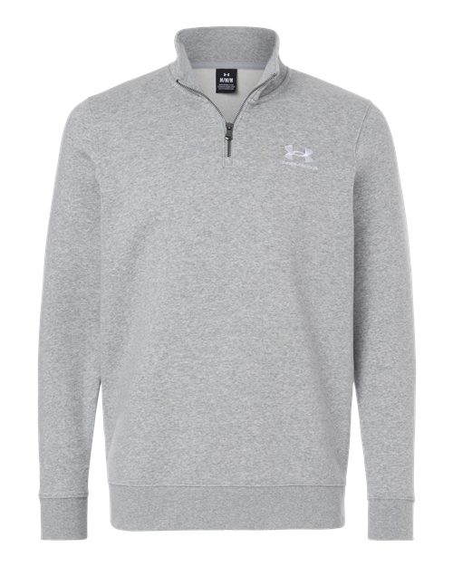logo-left Under Armour Icon Fleece Quarter-Zip Pullover-Under Armour-Mod Grey Light Heather/ White-S-Thread Logic