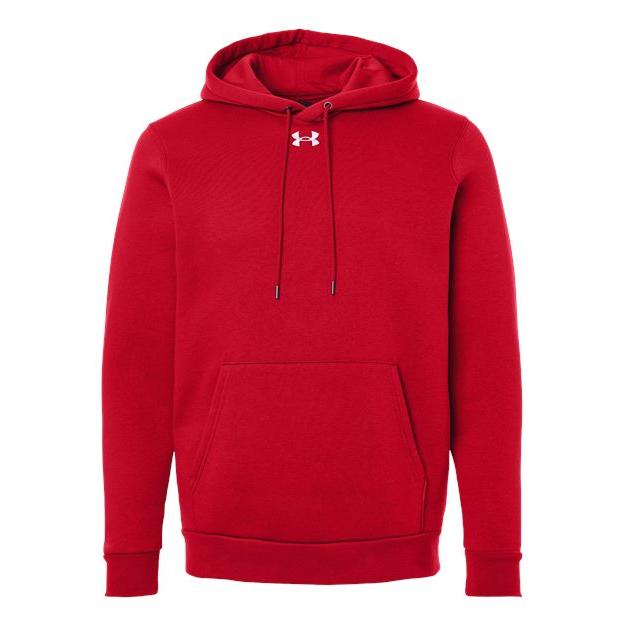 logo-left Under Armour Team Icon Fleece Hooded Sweatshirt-Under Armour-Red/ White-S-Thread Logic