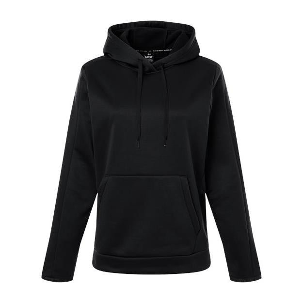 logo-left Under Armour WoArmour Fleece Pro Hooded Sweatshirt-Under Armour-Black/ White-XS-Thread Logic