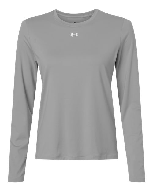 logo-left Under Armour WoTeam Vanish Long Sleeve T-Shirt-Under Armour-Mod Grey/ White-XS-Thread Logic