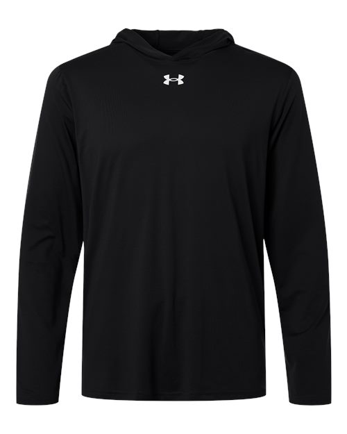 logo-left Under Armour Team Vanish Hooded Long Sleeve T-Shirt-Under Armour-Black/ White-S-Thread Logic