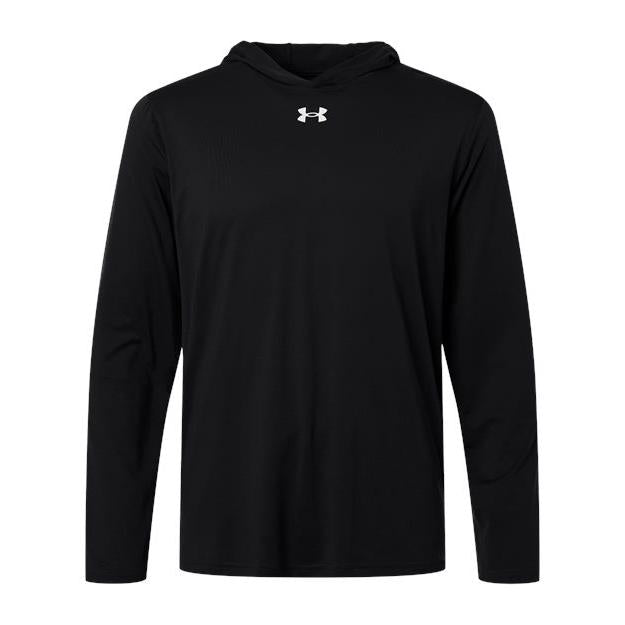 logo-left Under Armour Team Vanish Hooded Long Sleeve T-Shirt-Under Armour-Black/ White-S-Thread Logic
