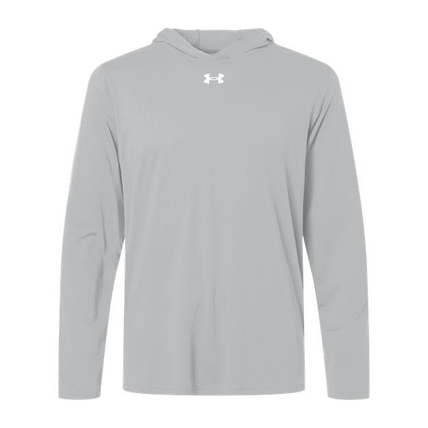logo-left Under Armour Team Vanish Hooded Long Sleeve T-Shirt-Under Armour-Mod Grey/ White-S-Thread Logic