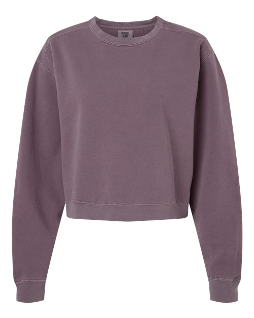 logo-left Comfort Colors WoGarment-Dyed Mid-Length Crewneck Sweatshirt-Comfort Colors-Dusk-S-Thread Logic
