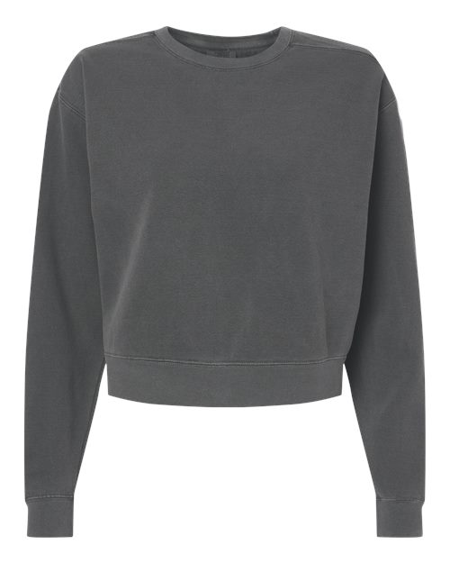 logo-left Comfort Colors WoGarment-Dyed Mid-Length Crewneck Sweatshirt-Comfort Colors-Pepper-S-Thread Logic