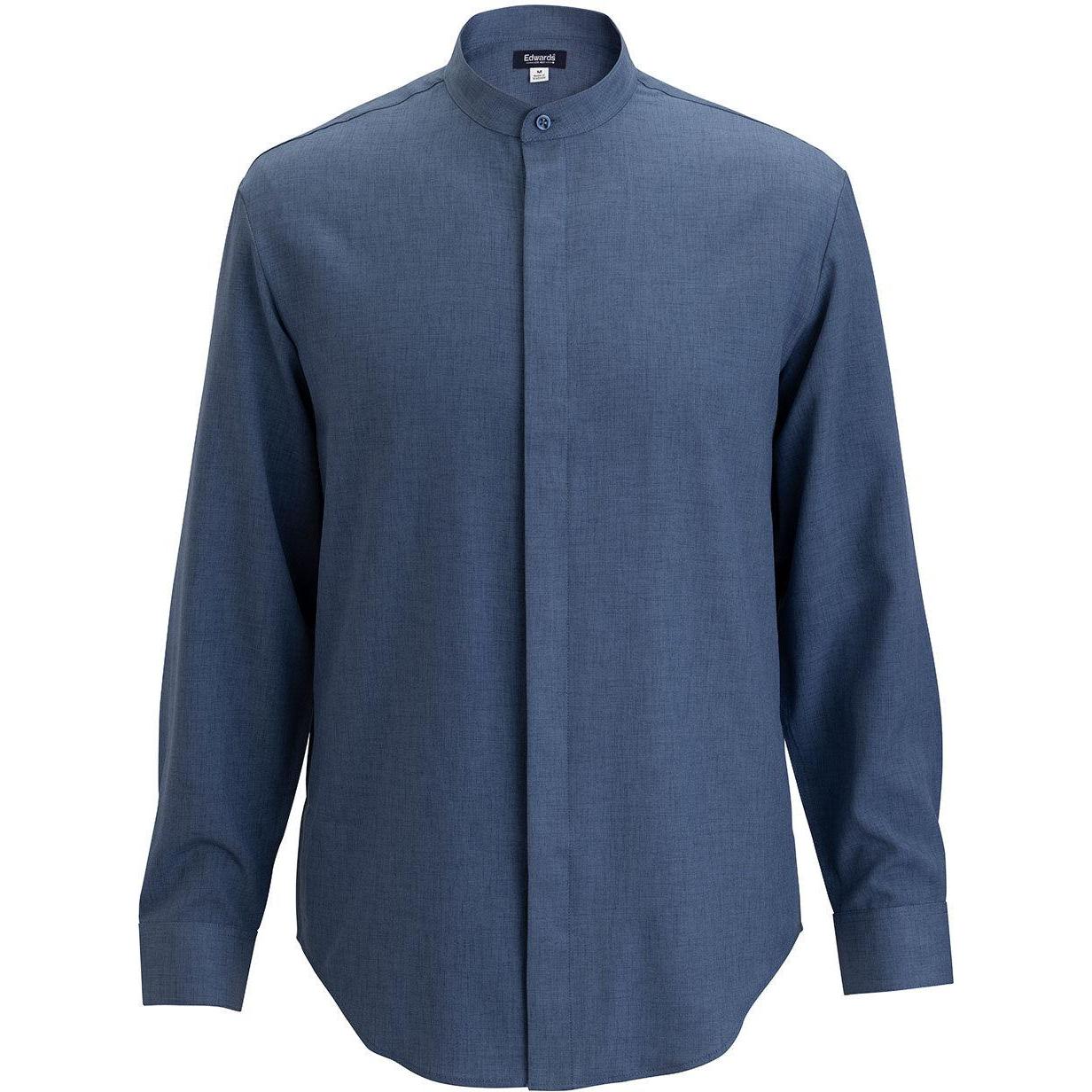 Edwards Flexbatiste Banded Collar Long Sleeve Mens Shirt