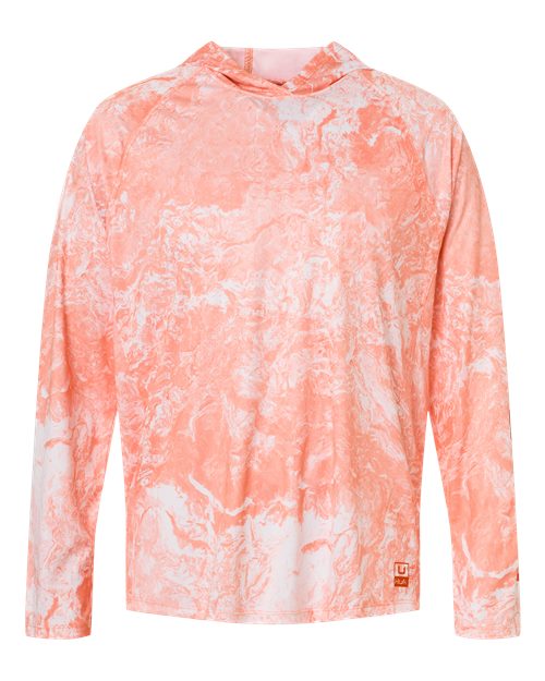 no-logo HUK Pursuit Mossy Oak Printed Hooded Long Sleeve T-Shirt-HUK-Coral Reef-S-Thread Logic