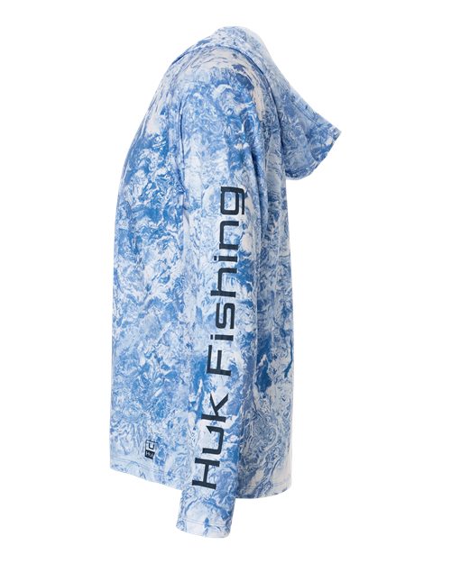 no-logo HUK Pursuit Mossy Oak Printed Hooded Long Sleeve T-Shirt-HUK-Thread Logic