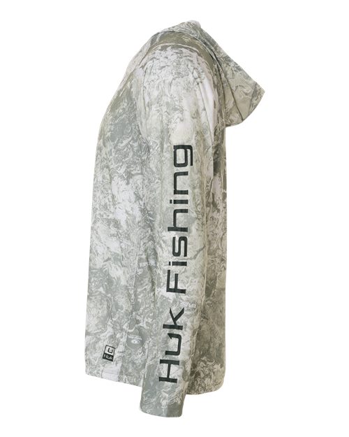 no-logo HUK Pursuit Mossy Oak Printed Hooded Long Sleeve T-Shirt-HUK-Thread Logic