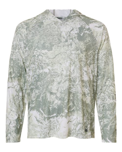 no-logo HUK Pursuit Mossy Oak Printed Hooded Long Sleeve T-Shirt-HUK-Seagrass-S-Thread Logic