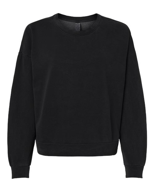 logo-left Independent Trading Co. WoCalifornia Wave Wash Sunday Crewneck Sweatshirt-Independent Trading Co.-Black-XS-Thread Logic