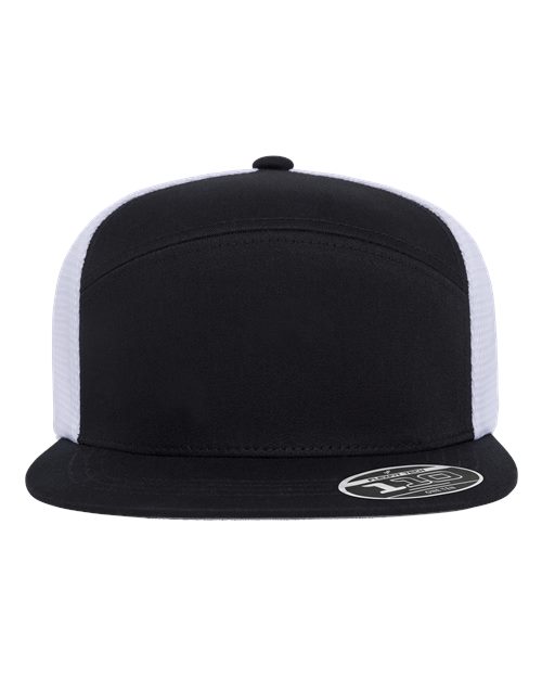 no-logo Flexfit 110 Mesh Arch Cap-Flexfit-Black/ White-Adjustable-Thread Logic
