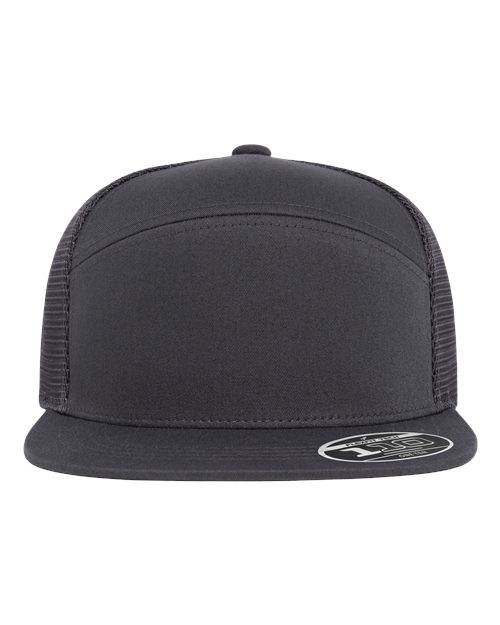 no-logo Flexfit 110 Mesh Arch Cap-Flexfit-Charcoal-Adjustable-Thread Logic